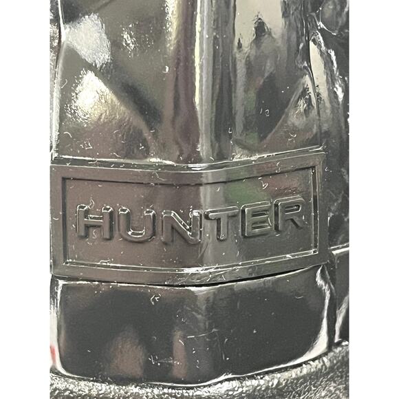 Hunter Refined Gloss Quilt Chelsea boots in black, size 8 - Picture 3 of 13